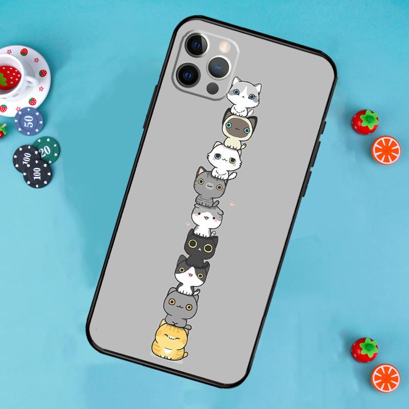 Funny cute cats Phone Case For iPhone 17 Air 16 15 14 13 11 12 Pro Max 13 12 mini 15 16 Plus 16e Cover Funda