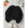 European Sizes Kids' Crewneck Sweatshirt - Black Flower with Gray Petals And Dots , Sportswear And Casual Wear, Soft And Comfortable, Clothing