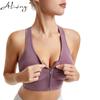 Fashion Zipper Sport-Bh Crop Top Fitness Frauen Sportswear Bhs für Fitness Kreuz Sammeln Gurtband Stretch Fitness Yoga Unterwäsche