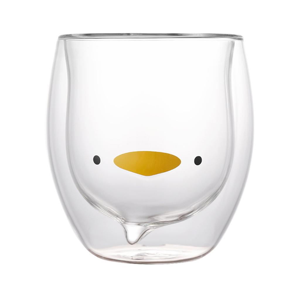 S Heart Glass Mug Glass Double Wall Insulated Cups Cute Lovely Mugs Coffee Cup for Latte Cappuccino Milk Tea Juice Christmas Birthday Gift Mug