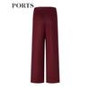 PORTS Women's Lava Red Straight Wide-Leg Trousers