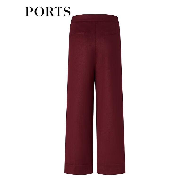 PORTS Women's Lava Red Straight Wide-Leg Trousers