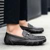 Fashion Genuine Leather Men Casual Shoes Crocodile Pattern Mens All-match Loafers Mens Slip on Office Shoes Antiskid Men Dress Footwear
