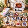 Seasonal Welcome Door Sign Set, Front Door Decors with 13 Changeable Theme Inserts, Round Hanger for New Year, Easter, Thanksgiving, and Christmas