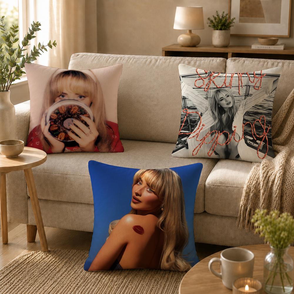 Singer SSabrina CCarpenter Cushion Cover Soft Short Plush SkinFriendly Cushion Case for MultiScene Use