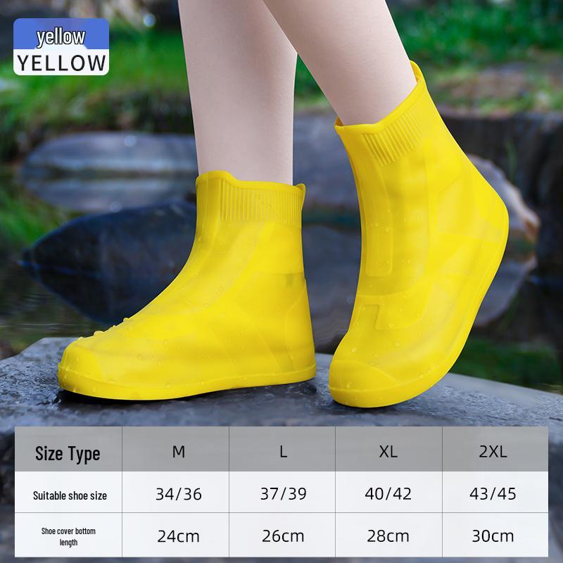Unisex Waterproof Non-Slip Silicone Rain Boots - Wear-Resistant Overshoes for Mountaineering