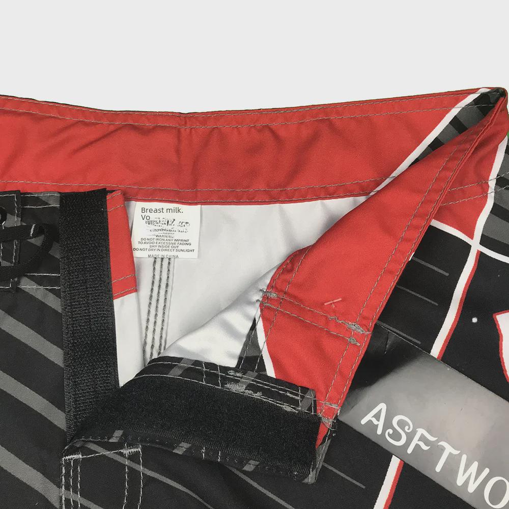 Men's Quick-Dry Striped Surf and Bodybuilding Shorts