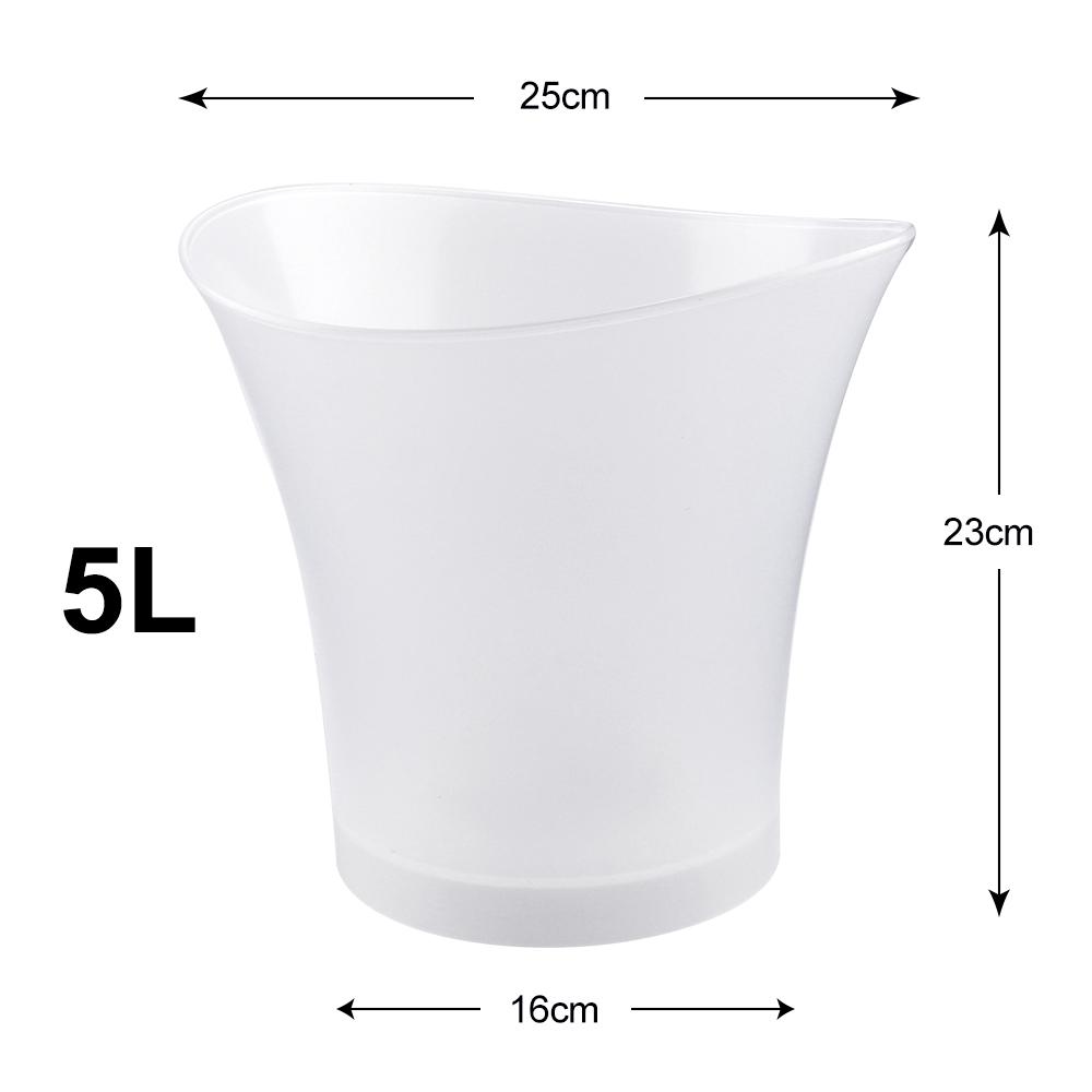 New Waterproof Plastic LED Ice Bucket 5L LED Light Up 4 Color LED Bars Nightclubs Champagne Beer Bucket