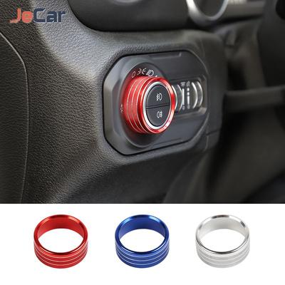 Alüminyum Alaşımlı Düğme Anahtarı Halka Lamba Anahtarı Düğmesi Dekorasyon Kapak Jeep Wrangler JL JT Gladyatör 2018 UP Araba