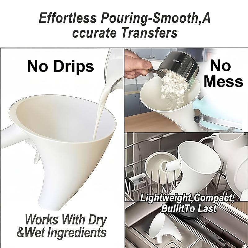 Flour Funnel for Kitchen Aid Mixer, 2026 New Anti-Spill Food Grade Attachment, Easy To Add Ingredients Without Mess, Durable Dishwasher