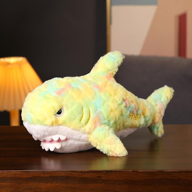 

Colorful shark doll plush toy baby shark doll wedding throwing claw machine doll girl doll 30cm