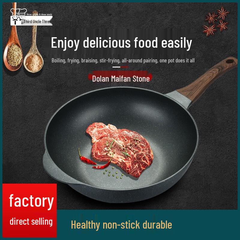 San Shu San Shen Non-Stick Maifan Stone Wok