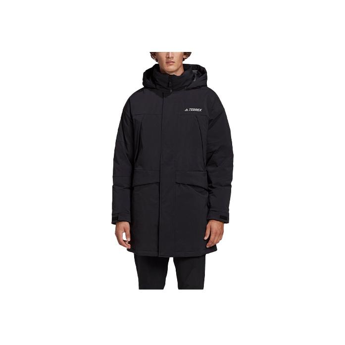 Adidas Xplr Down Parka Mid-Length Hooded Jacket Men Outerwear Black GE9932
