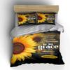 Graceful Sunflower Scripture Decor  Kid'S And Adults' Bedroom Decor, Exquisite Three-Piece Bedding Set Gift