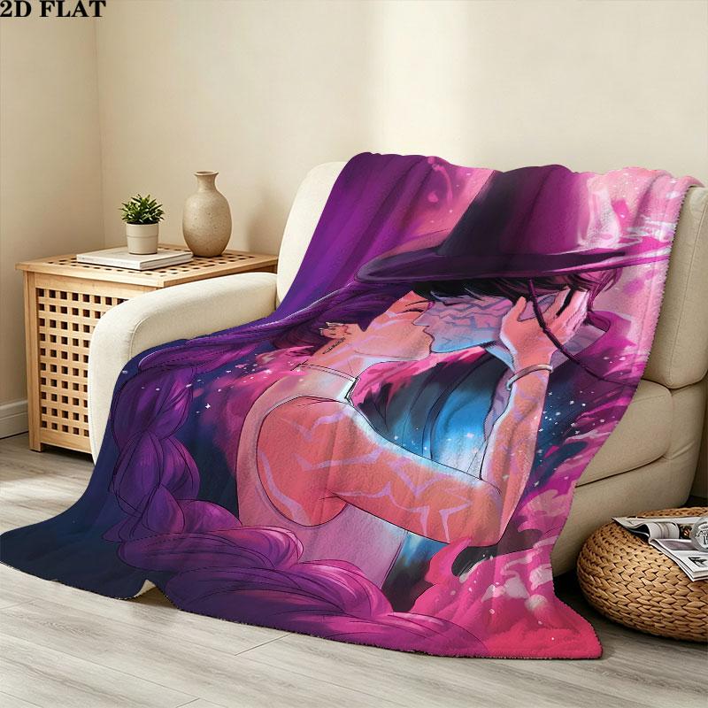 1PC Kpop Demon Hunters Patterned Flannel Blanket Suitable For All Seasons For Home Decor Warmth And Comfort Gifts Holiday Present