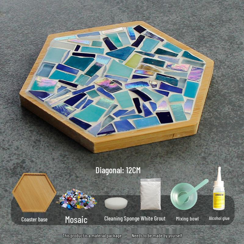 Handmade Glass Mosaic Cup Mat Pixel Puzzle DIY Kit - Educational Toy