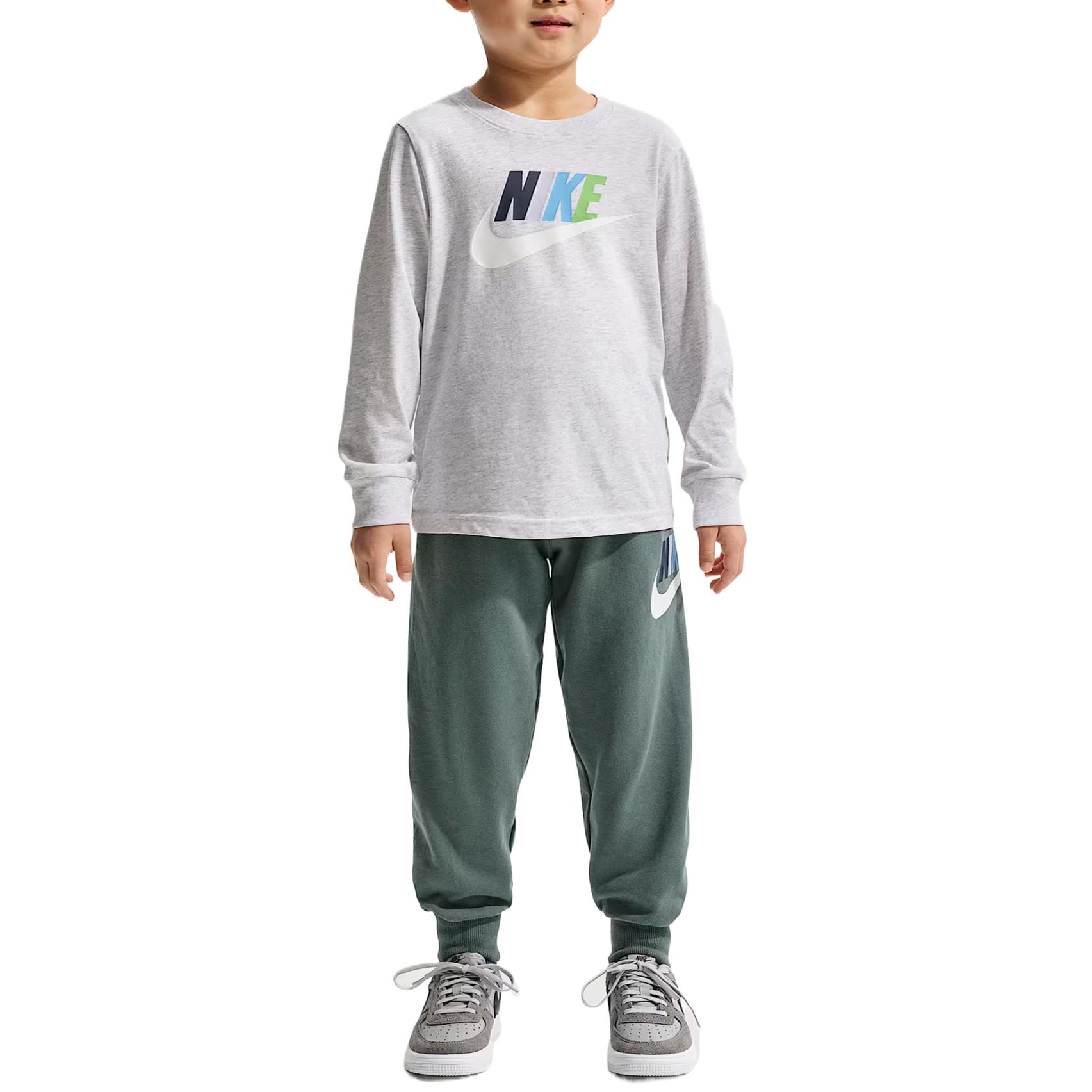 Nike Casual Sports Suit Round Neck Skin-Friendly Long Sleeve Comfortable Soft Pants 2-Piece Set Kids suit IU5342-398 7