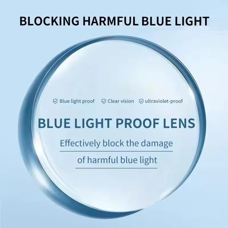 Blue Light Blocking Reading Glasses Ultralight TR90 Titanium Frame Square Eyewear for Men Women