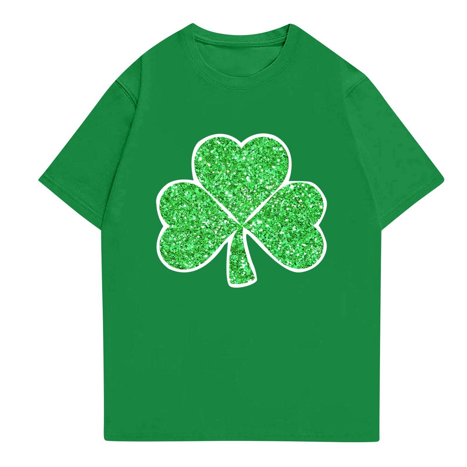 

Жіноча літня мода повсякденний принт круглий виріз короткий рукав топ блузка XXL зелений