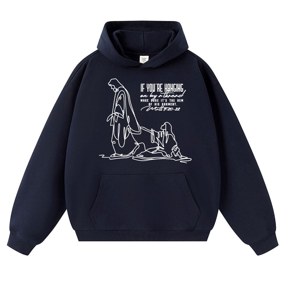 Funny Women with The Issue Touches Jesus Meme Hoodies Unisex Christian Religious Sweatshirts Loose Fleece Casual Pullovers