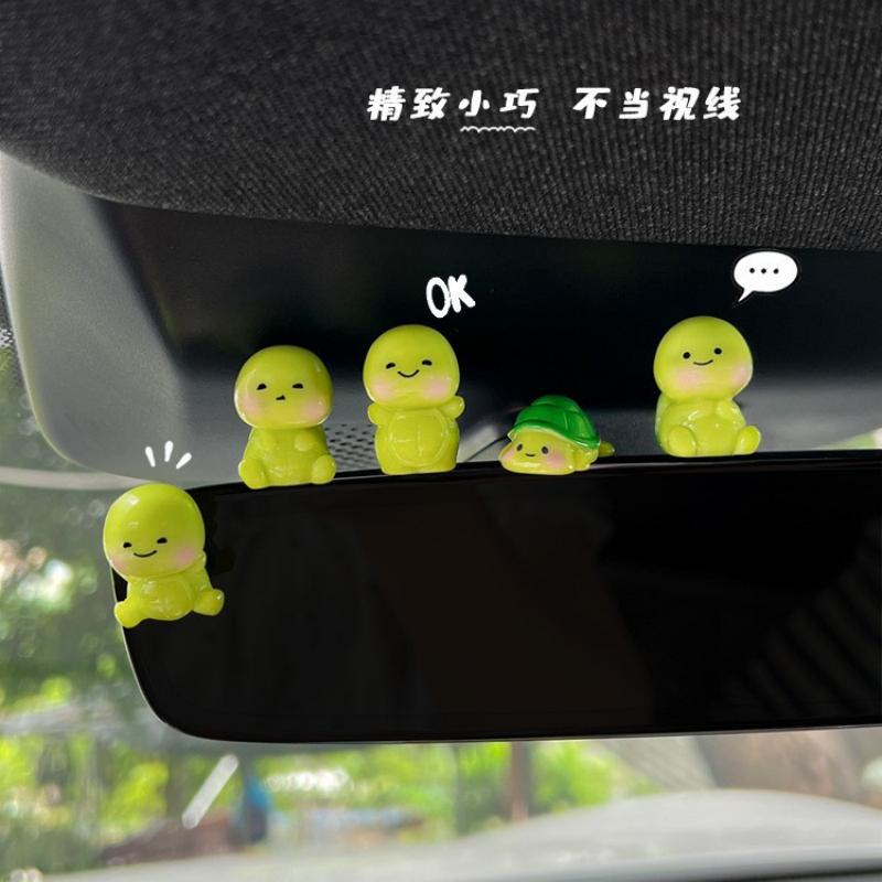 Cute little turtle car ornament car electric car decompression small ornament car interior decoration car center console decorat