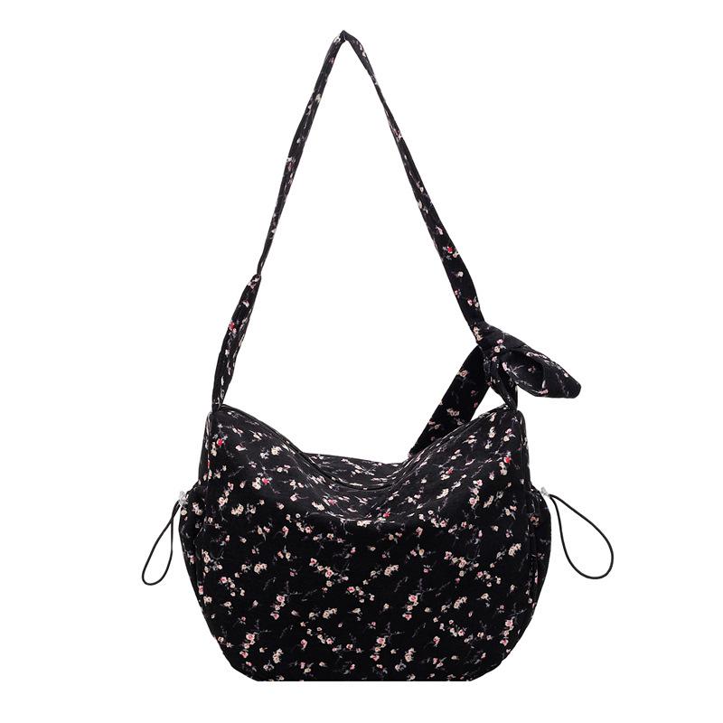 New Floral Canvas Tote: Lightweight, High-Capacity, Cute Design for Daily Commutes