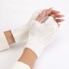 Vintage Winter Wool Gloves Half Finger Crochet Flower Mittens All-Match Fingerless Gloves  Winter