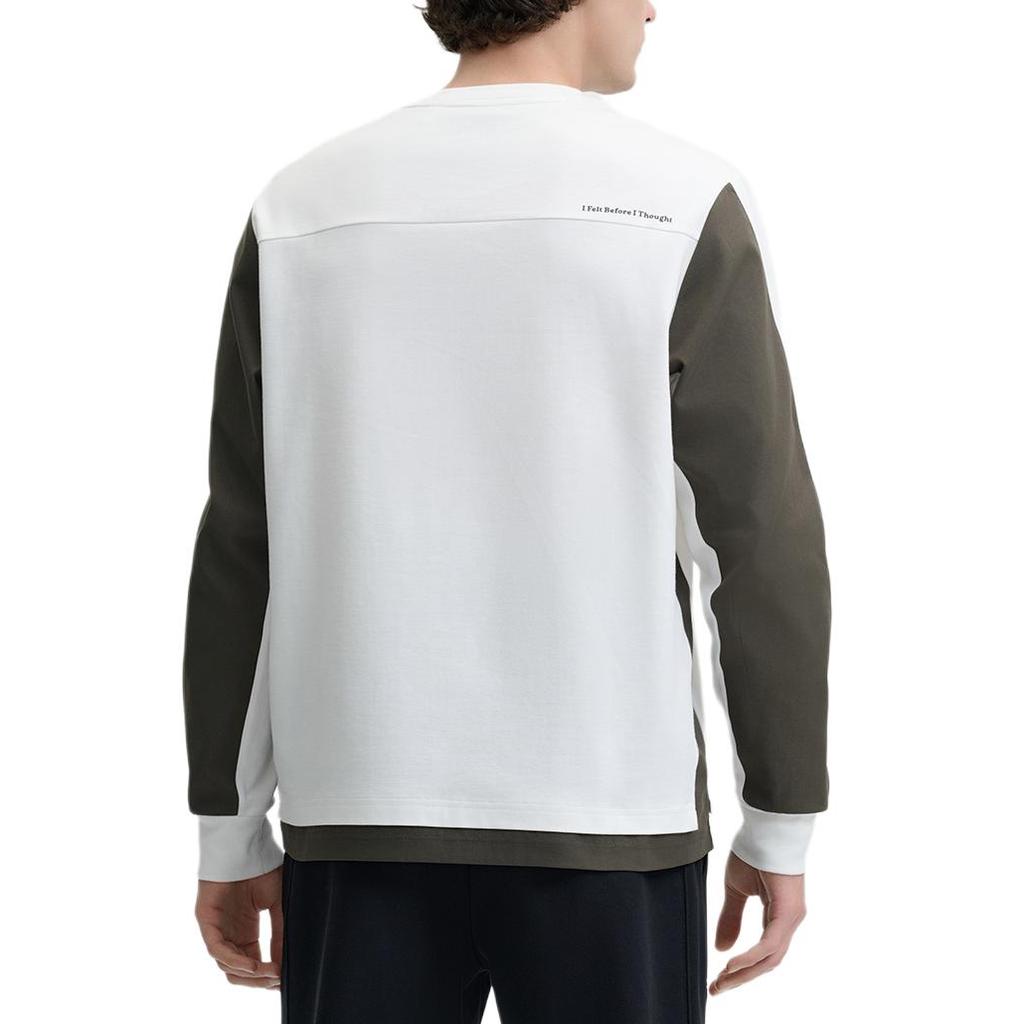 Fila Heritage Series Round Neck Fashion Casual Simple Comfortable Long Sleeve T-Shirt Men Tops Cloud-Mushroom-White F11M448210F-WT