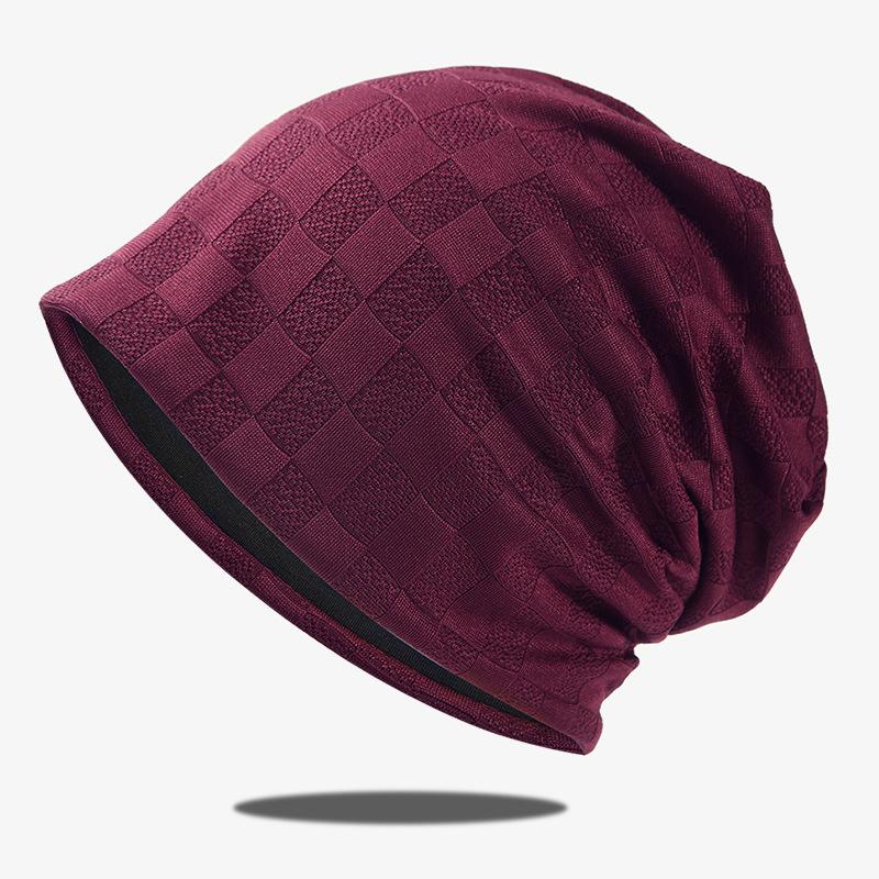2027 NEW KJ Custom Lightweight Checked Reversible Slouchy Beanie Sleeping Chemo Cap Blank