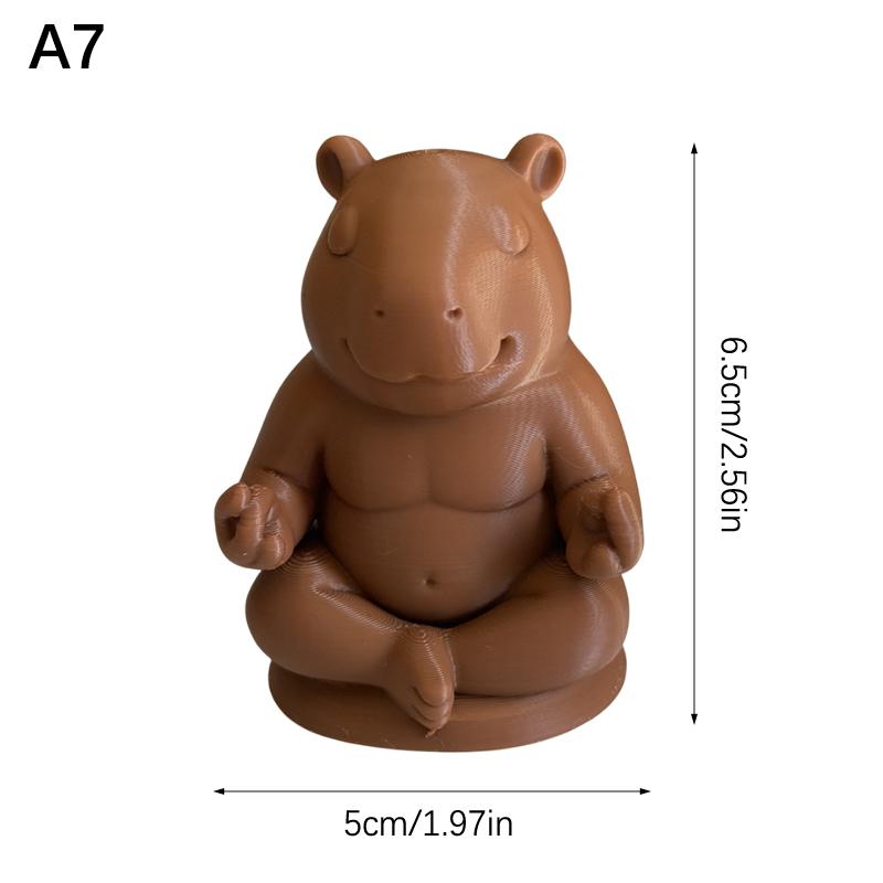 Chubby Meditating Frog Zen Frog Figurines Capybara Statue Spiritual Animal Sculpture Home Office Decor A Perfect Gift