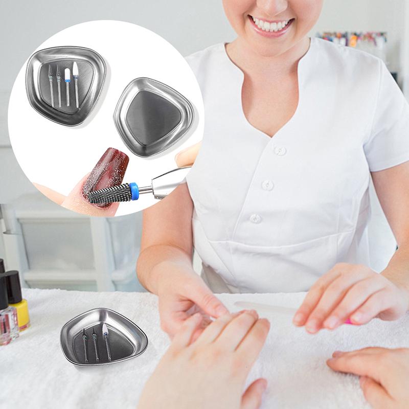 Nail Disinfection Tray Nail Dental Surgical Stainless Steel Storage Tray Bit Tweezers Clipper Art Equipment Clean Container Tool