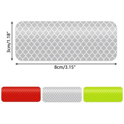 3*8Cm Auto Bumper Reflecterende Stickers Reflecterende Waarschuwingsstrip Tape Veilige Reflector Stickers Decals Veiligheidswaarschuwingstape 10 Stuks