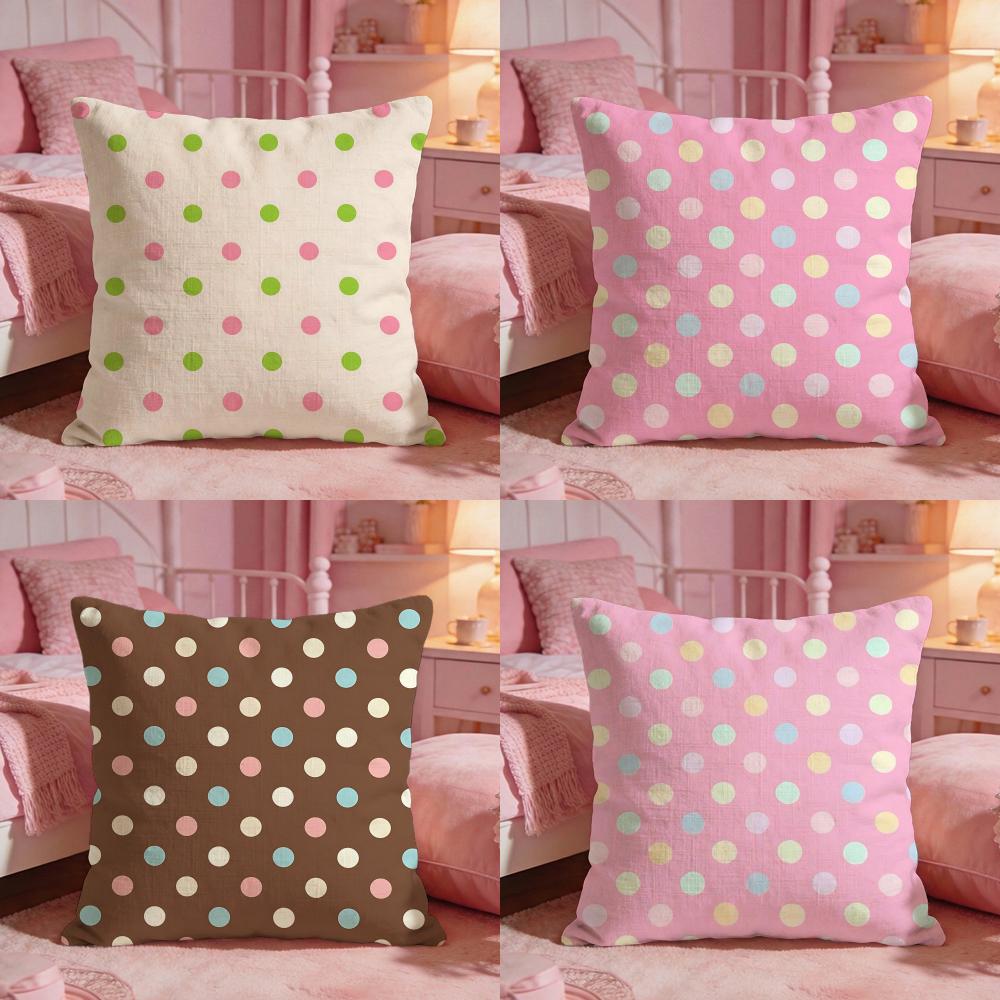 American Retro Polka DotS Cushion Cover Premium Comfort Reversible Pillow Cove Two in One Design for Any Room Car Interior