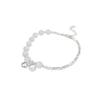 Kpop Y2k Silver Color Bow Pearl Bracelet for Women Girls Korean Sweet Opal Chain Bracelet Party Jewelry Accessories Gift