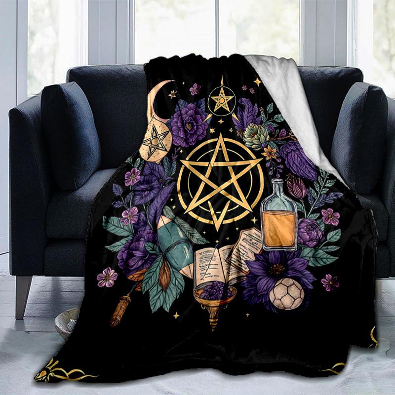 1pc Flower Art Blanket  Soft Throw for Home Decor, Gift Idea, Living Room, Travel, Camping