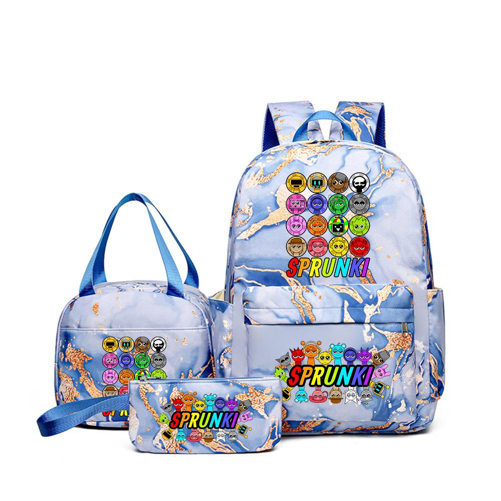 New Rhythm Box Heat Transfer Backpack Sprunki Music Game Primary and Secondary School Children's Schoolbag