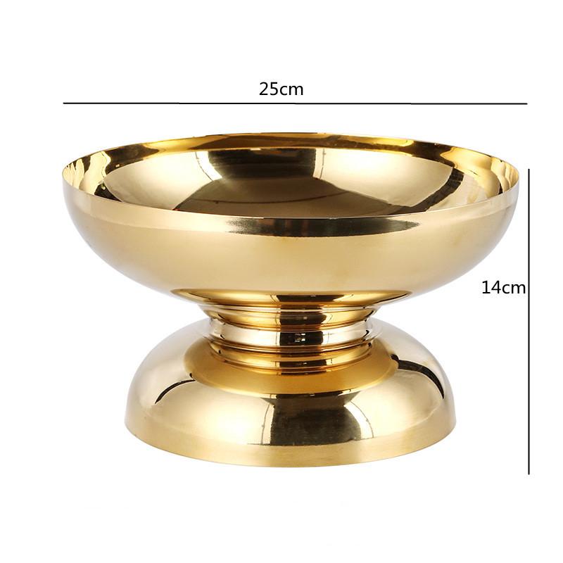 

Роскошная посуда из нержавеющей стали, круглая тарелка для фруктов на высоких ножках, салатница, ящик для хранения закусок, украшения для кухни