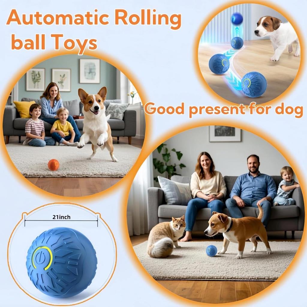 Gravity Activated Smart Interactive Ball Rechargeable Electric Toy for Cats and Dogs Self-Playing Pet Toy Ball
