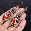 Kingman Red Mohave Copper Turquoise Earring Copper Wire Wrapped Gemstone Jewelry Handmade Earring Copper Wire Wrap Earrings Engagement Gifts