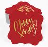 Inkdotpot Pack Of 100 Real Gold Foil Bracket Shape Paper Tags Merry X-Mas Christmas Favor Hang