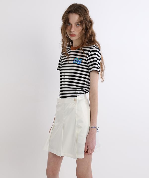 Green Butter Silky Heart Button Skirt (Ivory)