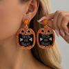 Cute Halloween Dangle Earrings for Women Cartoon Ghost Pumpkin Star Asymmetrical Long Tassel Earrings Party Statement Jewelry