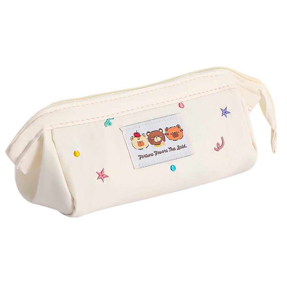 Embroidered Kawaii Pencil Bag Large Capacity Pen Pencil Case Stationery Bag  Student