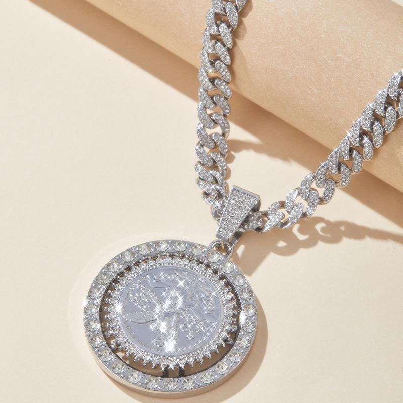 Hip-Hop Rapper Stil Ami Kubanische Kettenhalskette Anhänger aus synthetischem Zirkon Unisex-Schmuck für Trendsetter Verströmt Luxus-Stil