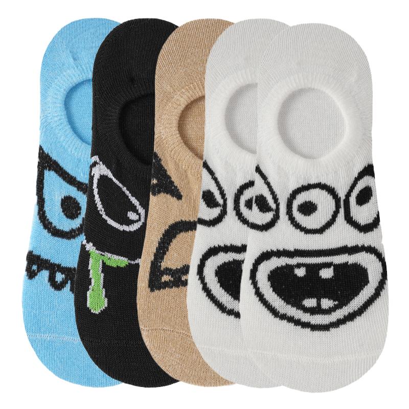 

5 пар женских забавных мультяшных носков, тапочек, весенне-летних кавайных носков, модных женских дышащих повседневных коротких носков до щиколотки One size