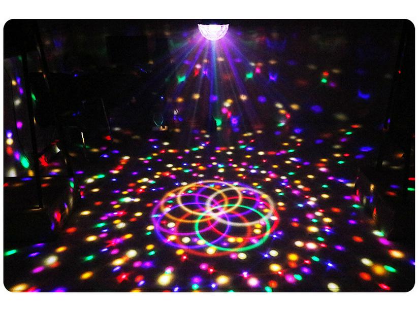 Seven-Color LED Crystal Magic Ball Sound-Activated Mini Stage Light