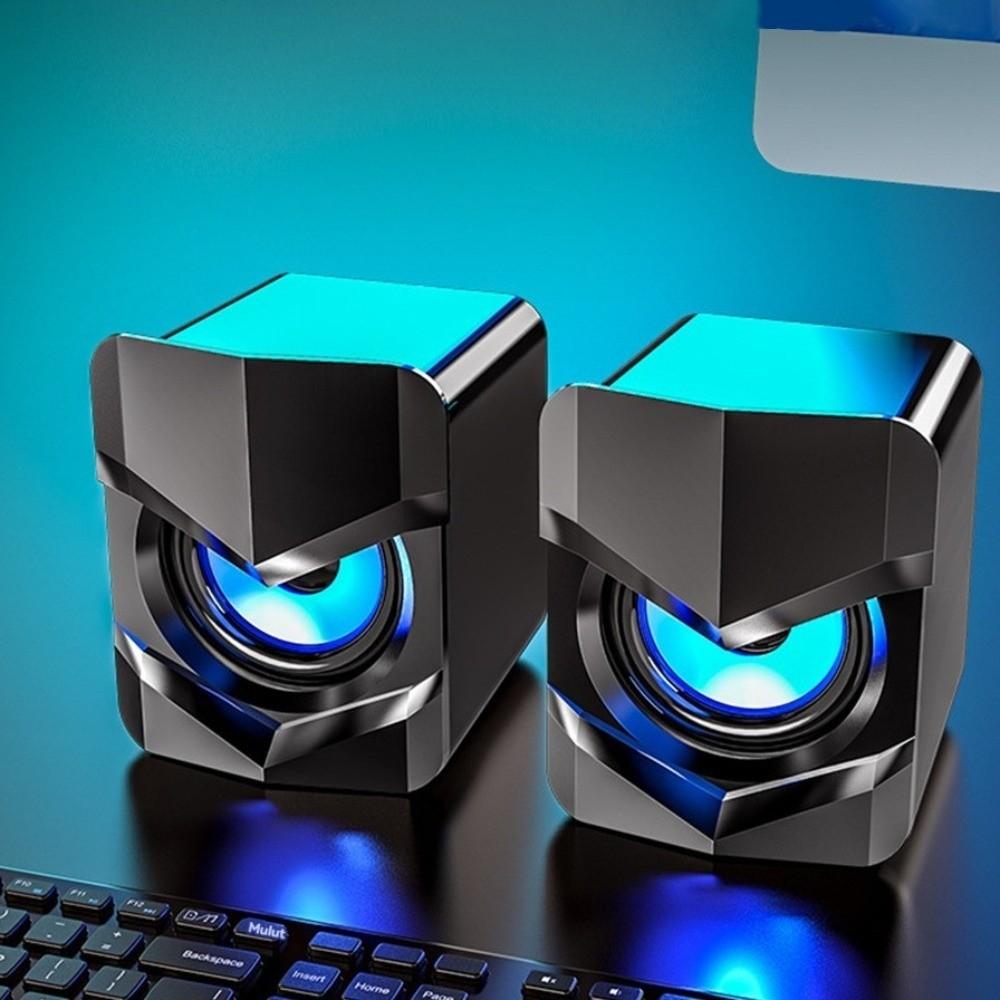 Subwoofer RGB Light USB Speaker AUX Audio Portable Wired Small Speaker Stereo Mini Stereo Mini Speaker Adult