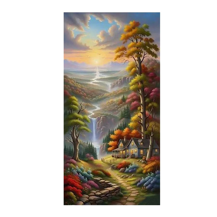 Diamond Painting New Collection Natural Scenery Waterfalls Rivers Diy Full Rhinestone Embroidery Landscape Mosaic Cross Stitch Kits Wall Decor