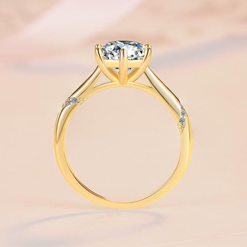 0.5-2ct D Color Moissanite Engagement Ring for Women 925 Silver Gold Plated Solitaire Rings