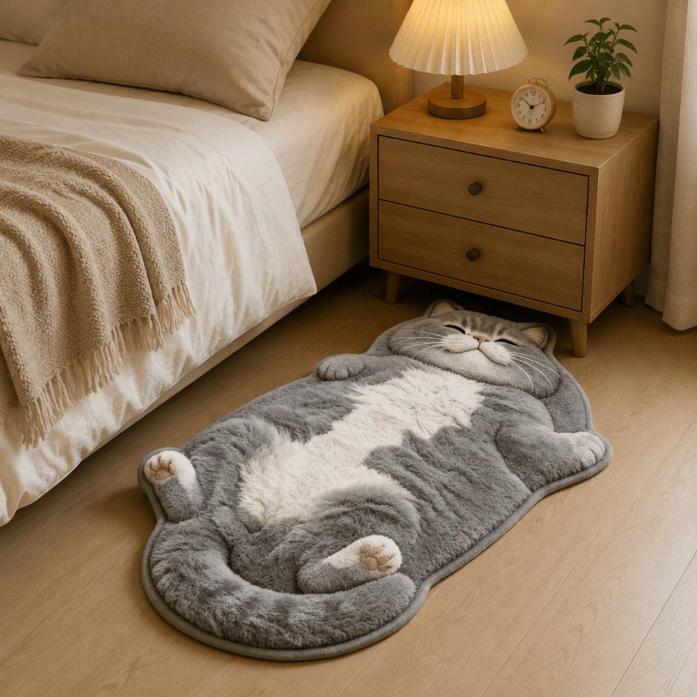 Anti-fouling Cat-Shaped Area Rug Non-Slip Cartoon Carpet Funny Home Decor Carpet  Living Rooms